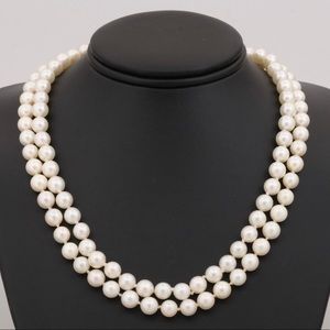 14K YG Double Strand Akoya Pearl Necklace